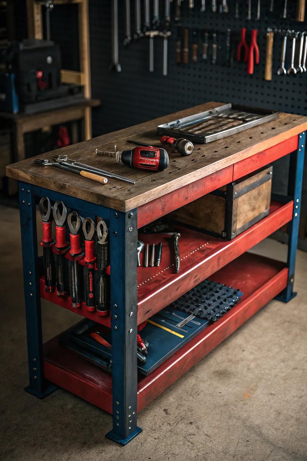 Transform your workspace with a stylish, tool-organizing welding table that marries function and craftsmanship.