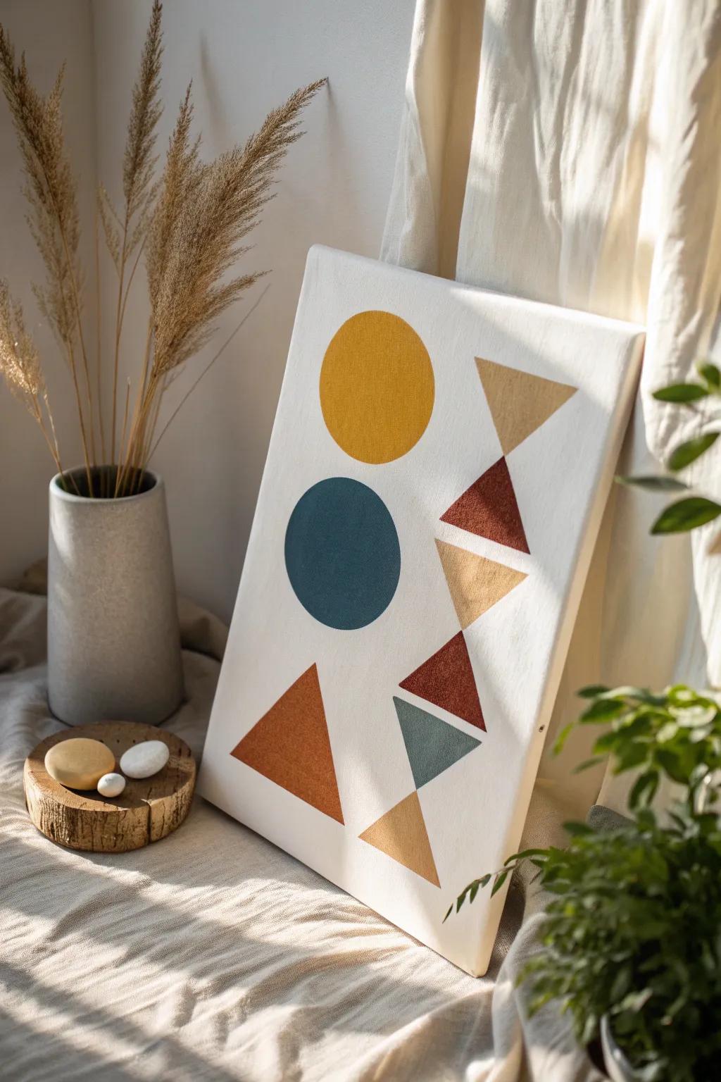 Embrace simplicity and elegance with geometric shapes that bring your canvas to life. #MinimalistArt #ScandiBoho
