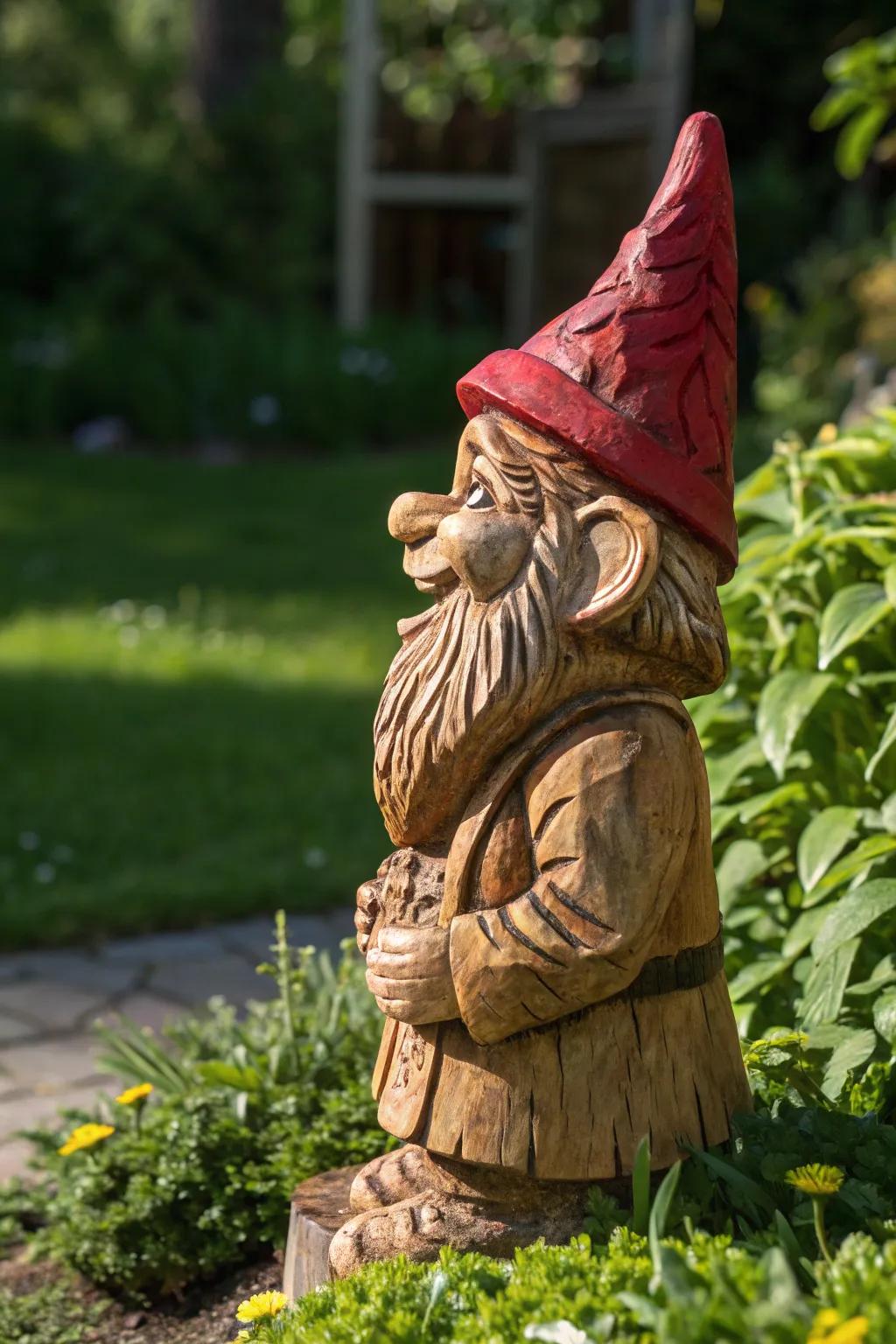 Bring whimsy to your garden with these expertly carved gnomes!