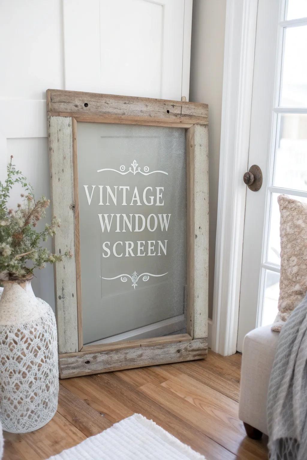 Embrace nostalgia with a vintage-inspired window screen that adds timeless charm to any modern decor.