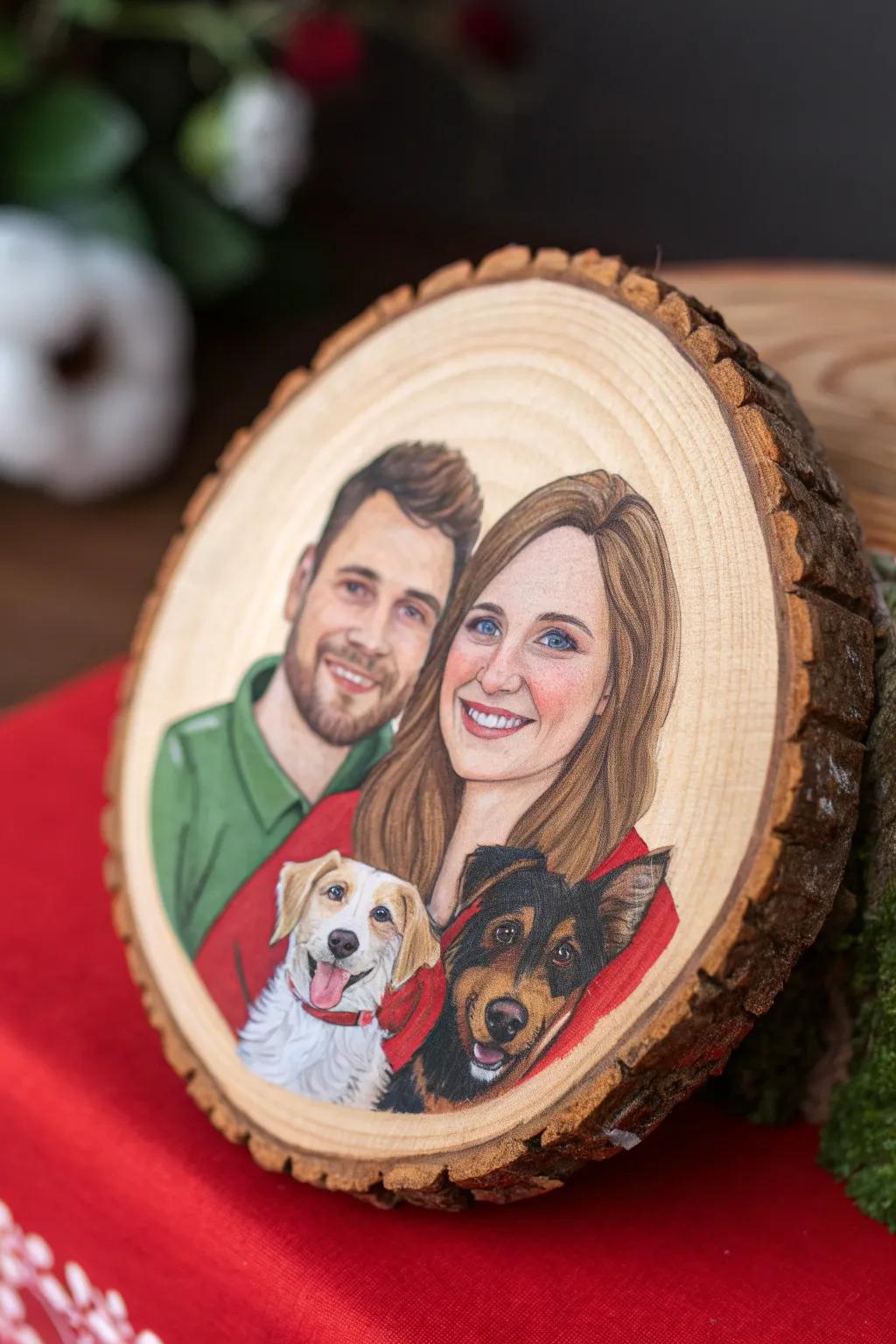 Capture the essence of your family with custom wood slice portraits – where craftsmanship meets creativity.