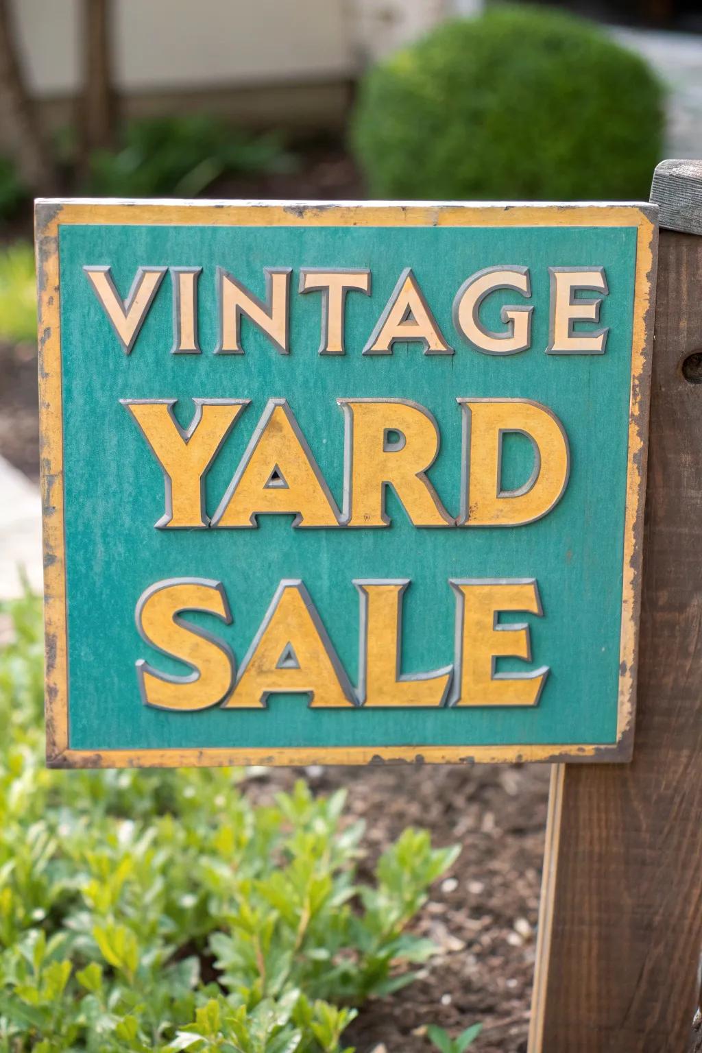 Turn back time with vintage charm at your next yard sale.