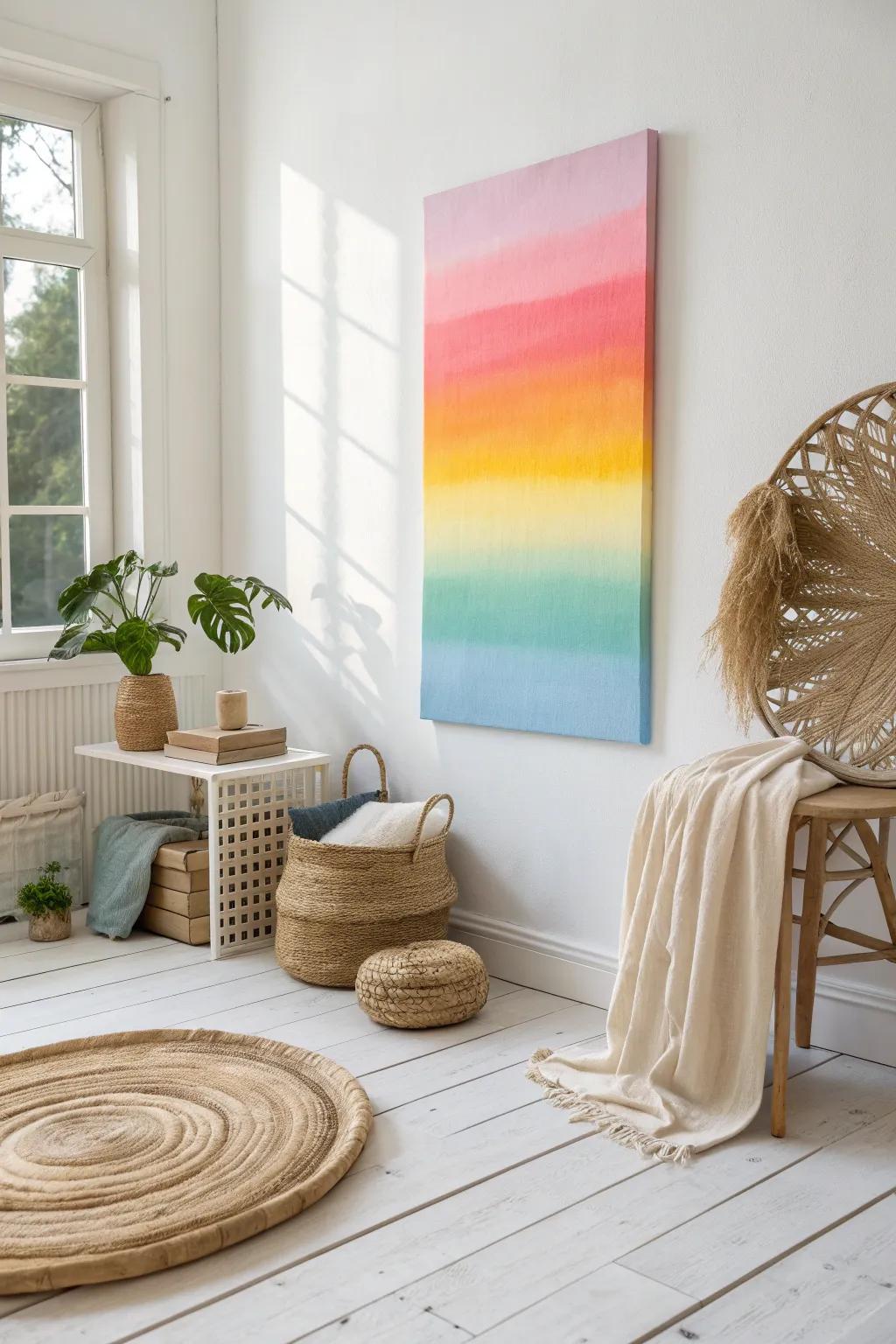 Transform your space with a soothing gradient masterpiece, where simplicity meets vibrant elegance.