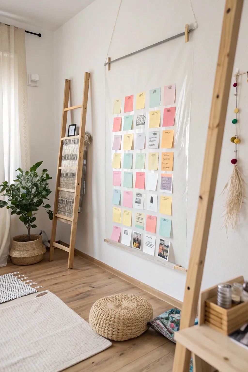 Embrace creativity with a mess-free sticky wall art activity—perfect for little hands and big imaginations!