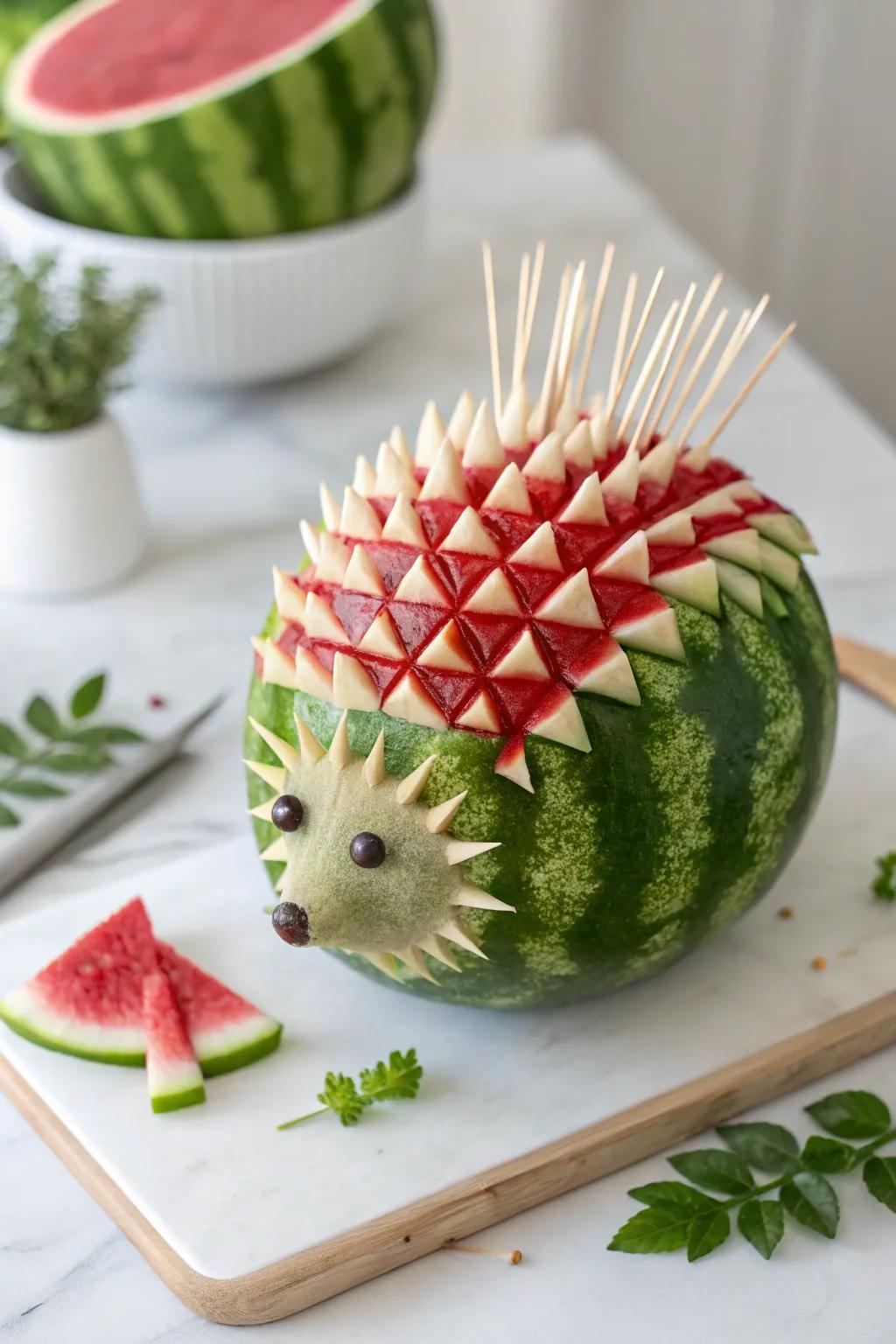 Whimsical Watermelon Hedgehog: A playful picnic delight with a Scandinavian twist!