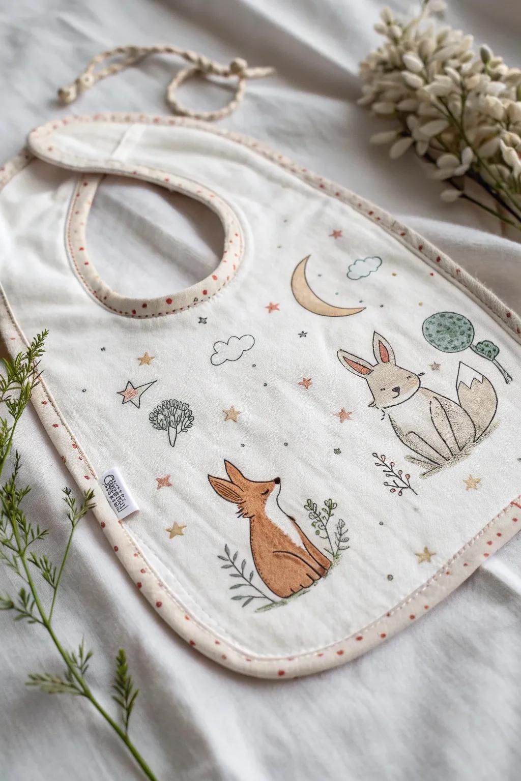 Capture the charm of mealtime with whimsical, handcrafted baby bibs.