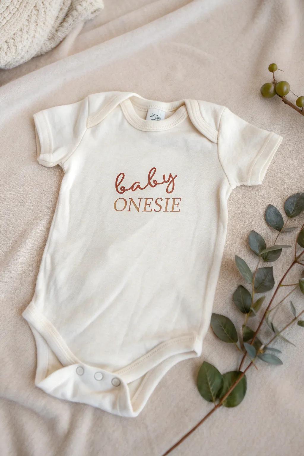 Elegance in simplicity: personalize your baby's style with a monogrammed onesie.