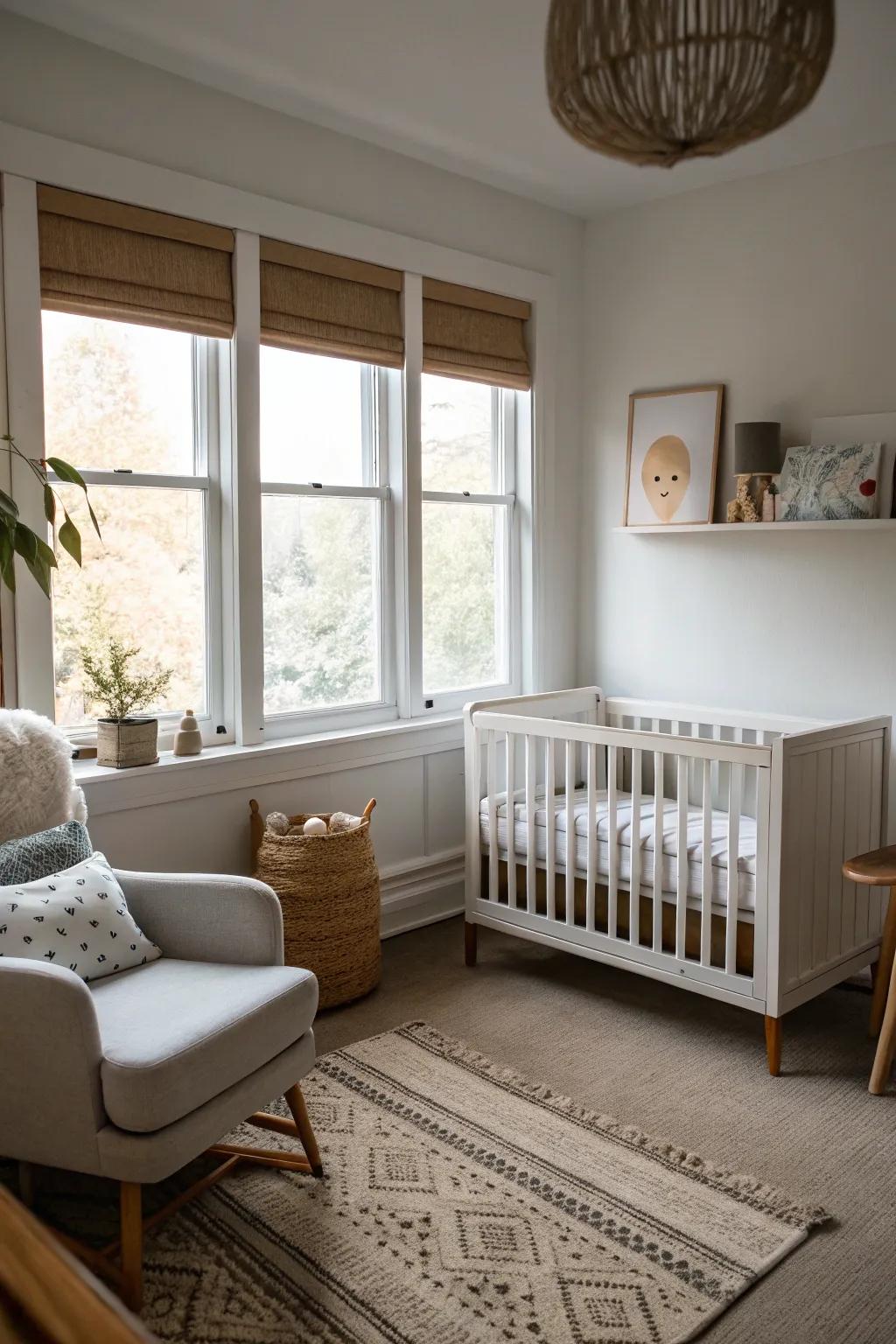 Strategic crib placement ensures safety and peace.