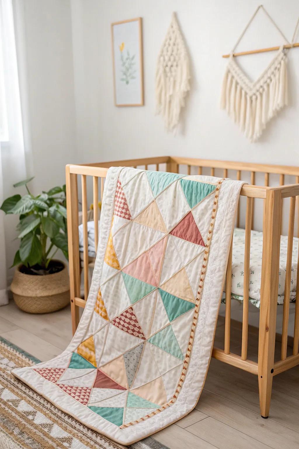 Wrap your little one in love and creativity with a handmade quilt that's as vibrant as their dreams. 🌈 #BabyQuilts #NurseryDecor