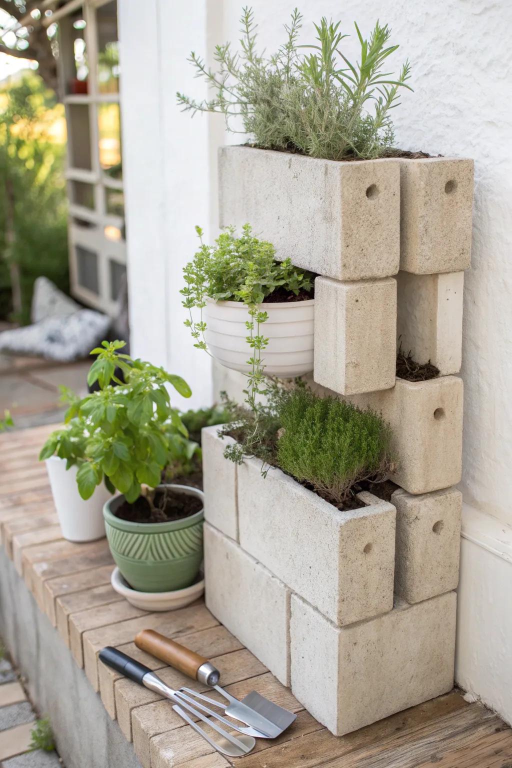 Transform your backyard with a chic vertical planter that combines style and storage. 🌿✨ #ScandiBoho #BackyardBliss