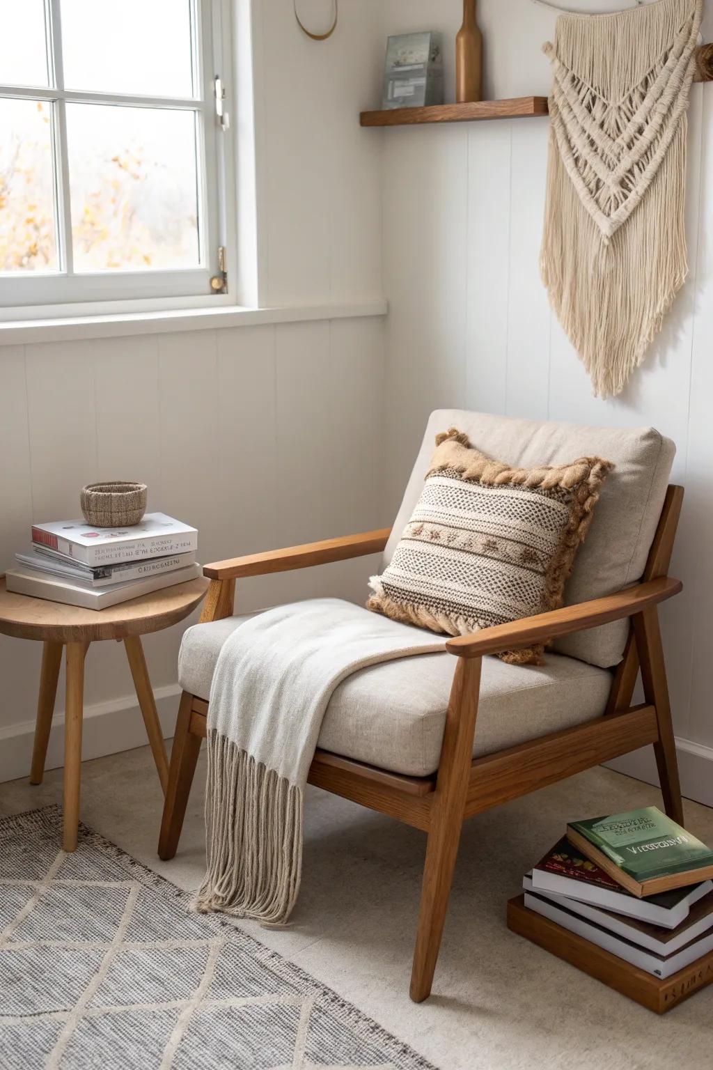Find inspiration in your cozy craft room reading nook.