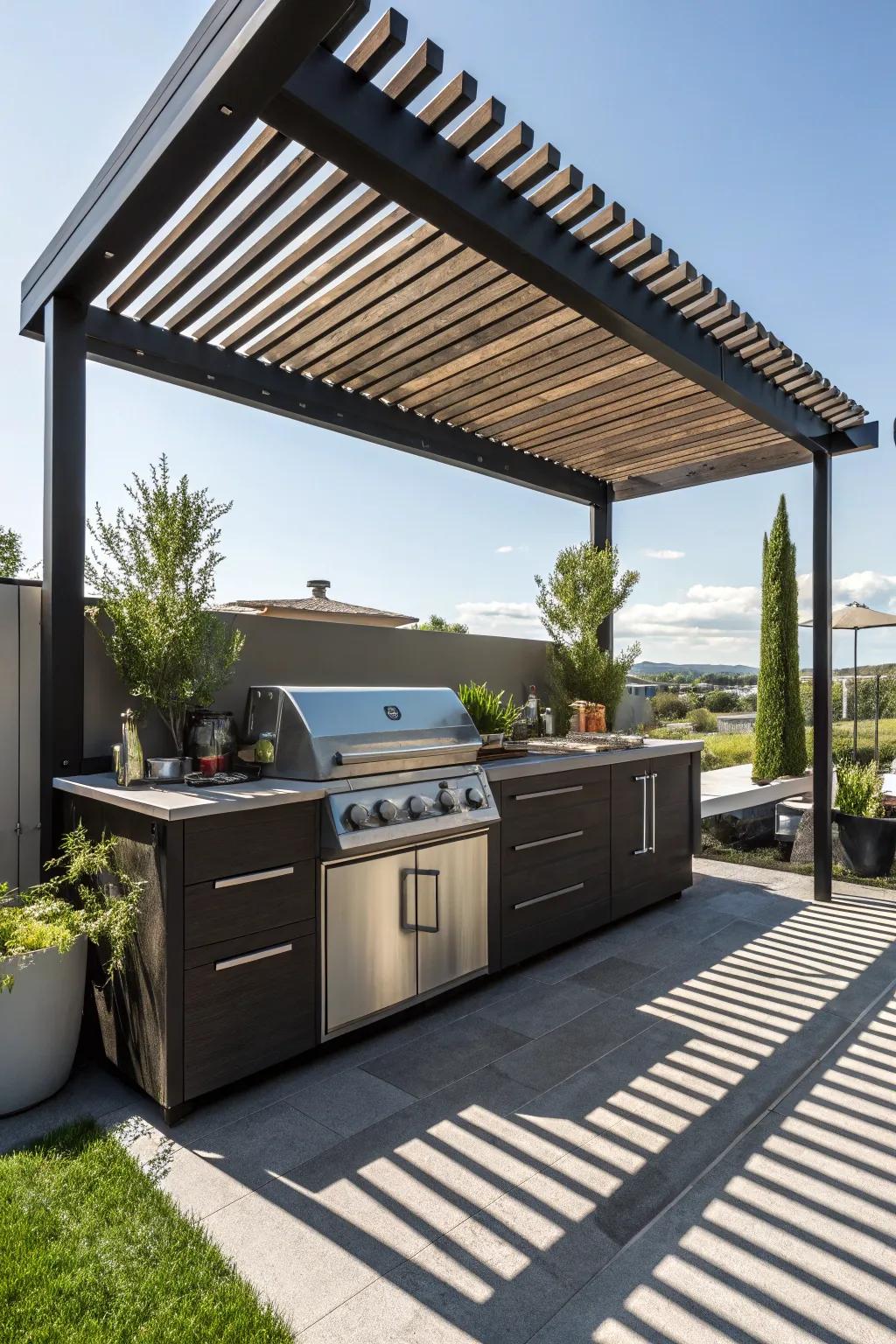 Grill rain or shine: Transform your BBQ experience with a chic covered station.