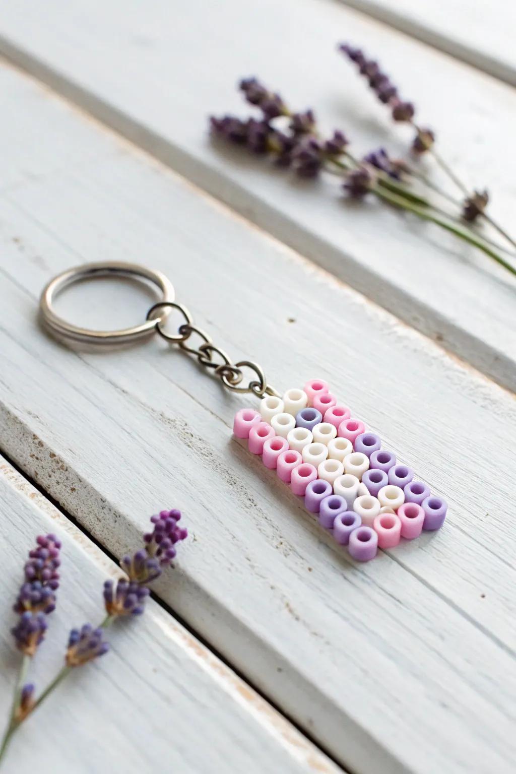 Elevate your keys with a touch of minimalist charm: Discover the art of Perler bead keychains.