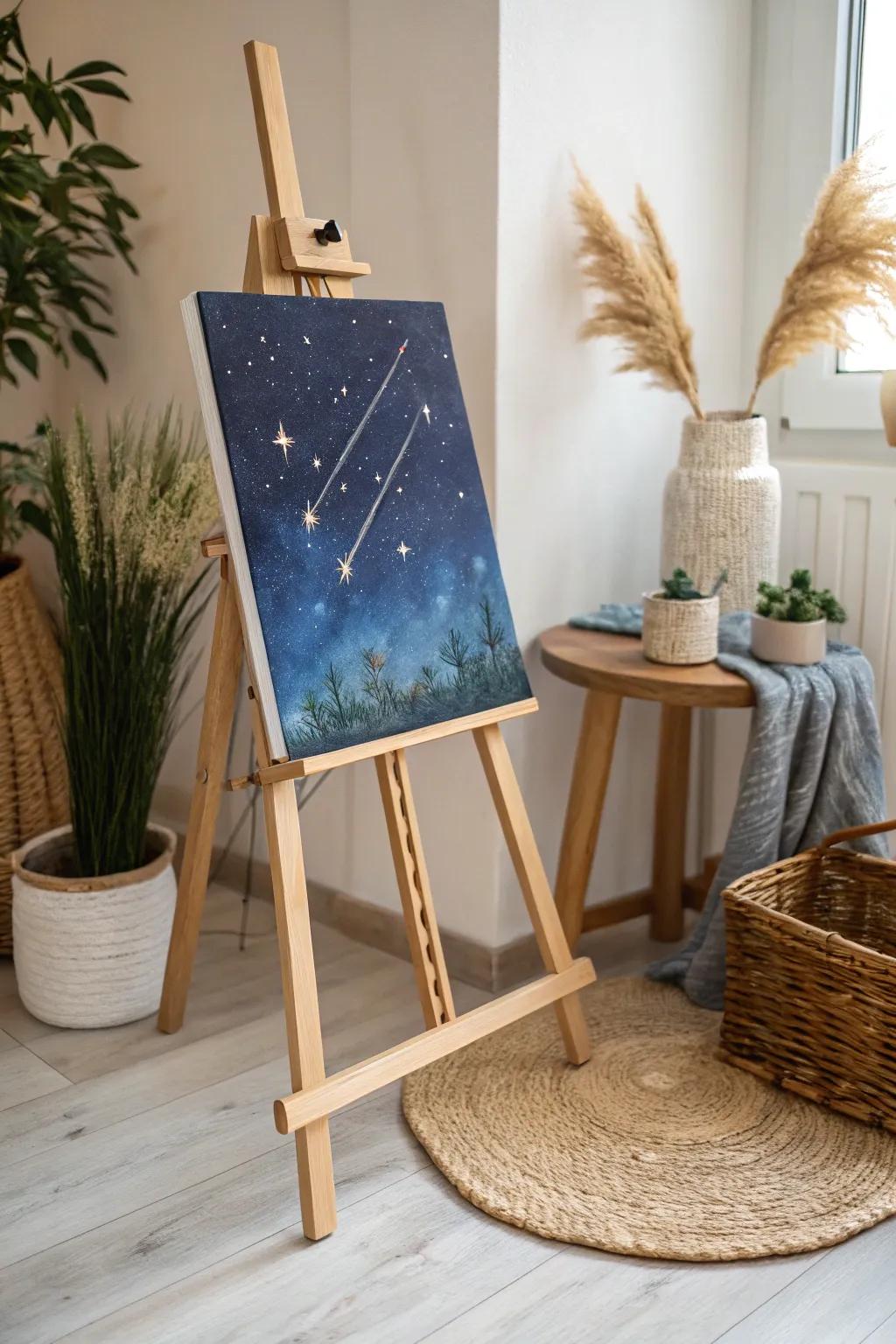 Capture the magic of the night sky with your brush and let your creativity shine!
