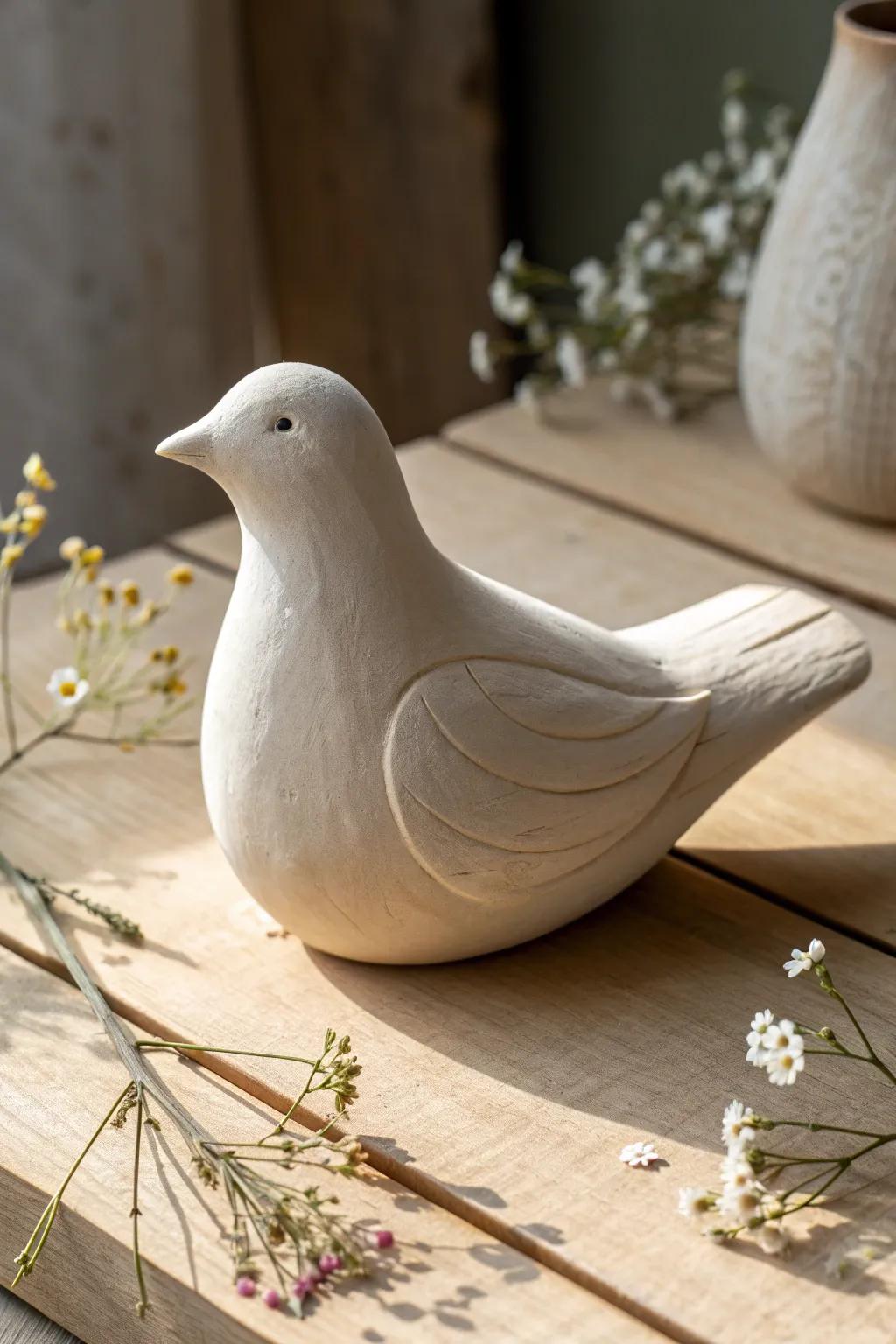 Embrace the simplicity and beauty of faith with this handcrafted dove, a timeless symbol of peace and connection.