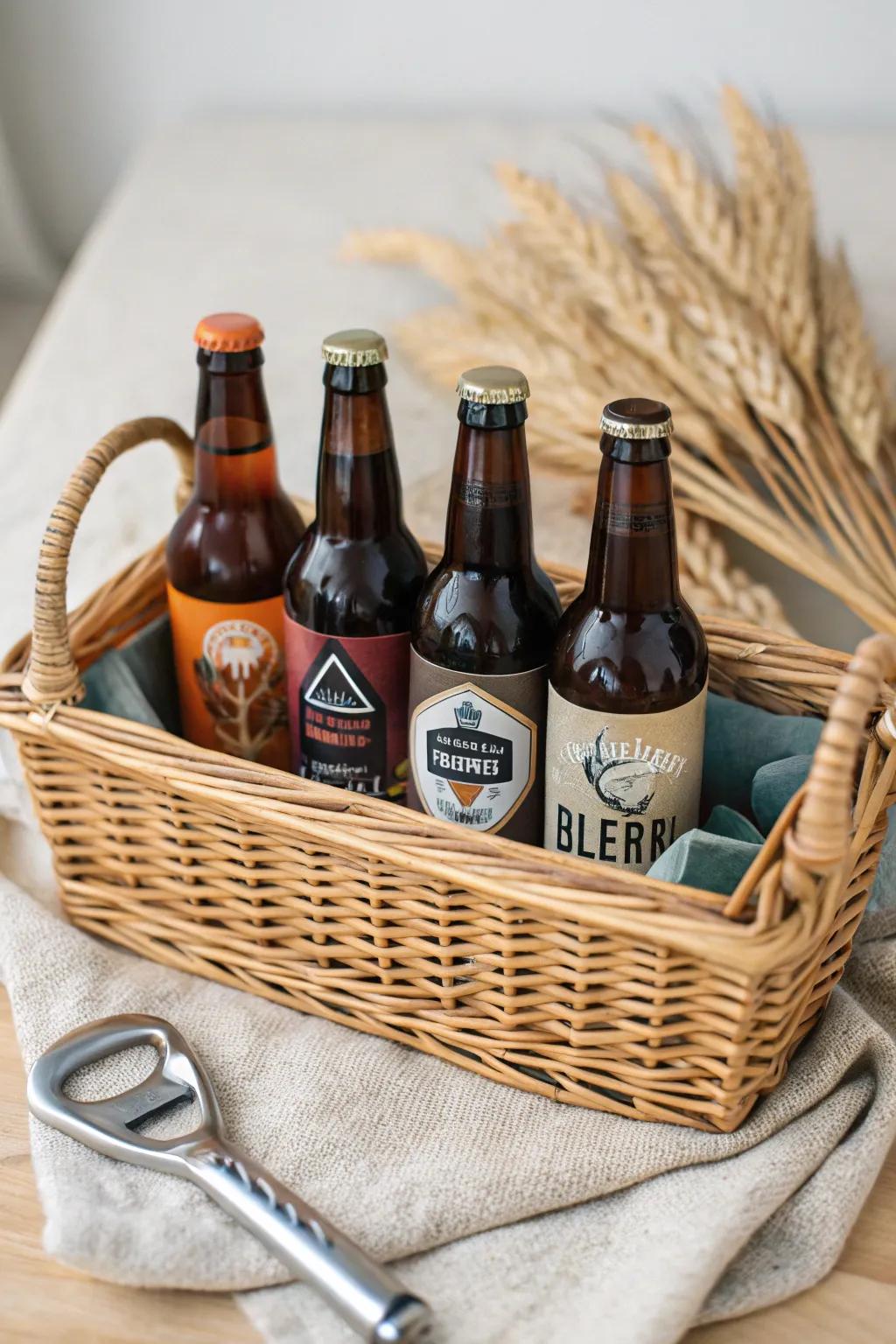 Cheers to creativity! Discover the art of gifting with our craft beer basket idea—perfectly blending simplicity and style. 🍻