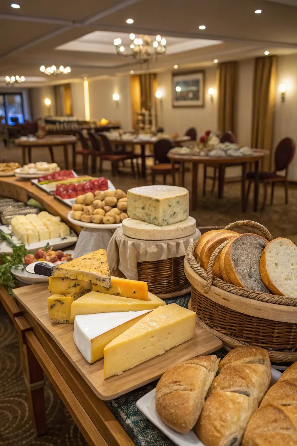 Gourmet touches elevate the buffet experience.