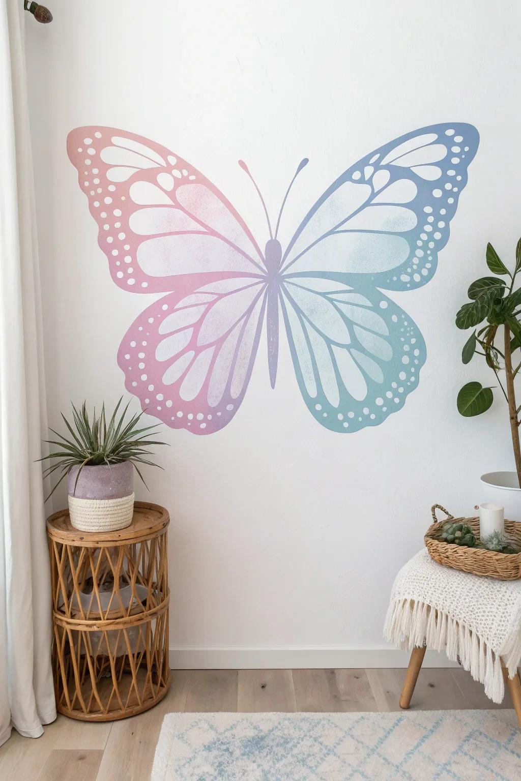 Bring your walls to life with a stunning butterfly mural that adds a touch of nature and artistry to your home decor.