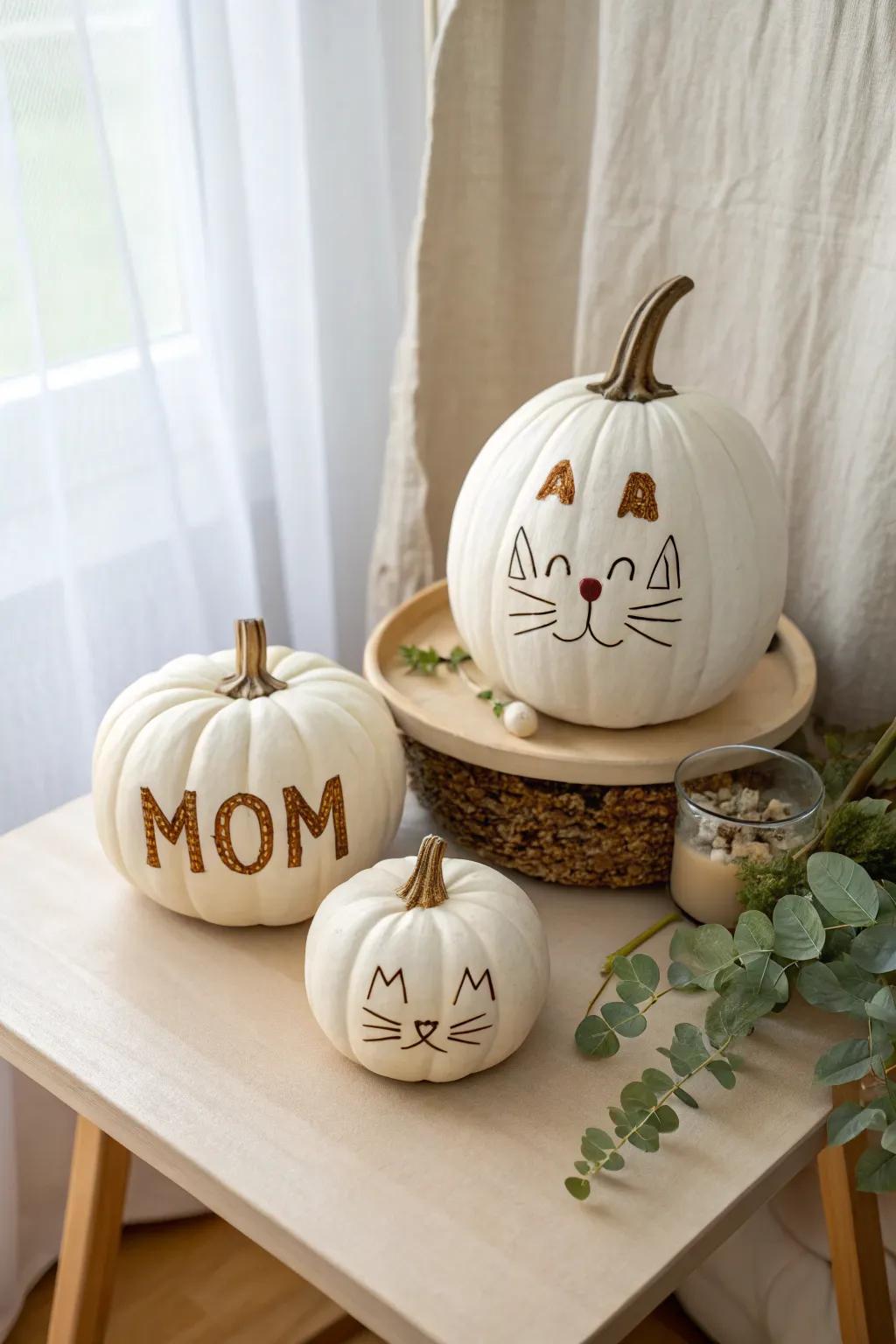 Meet the Pumpkin Cat Family: A minimalist trio bringing charm and warmth to your decor.