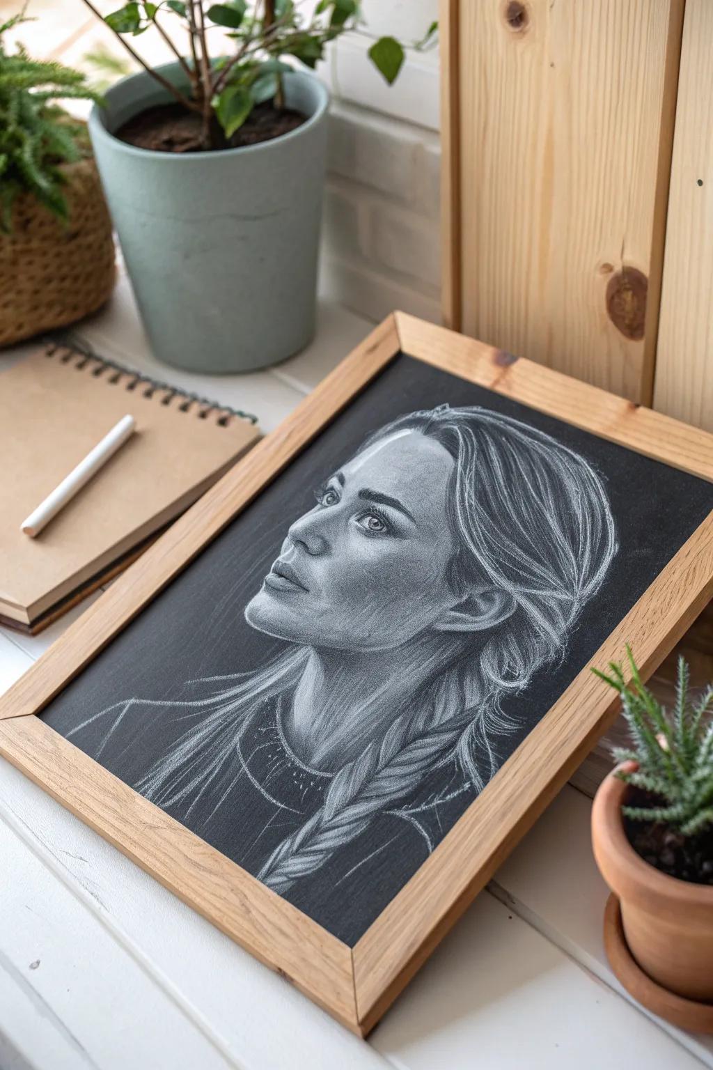 Elevate your chalk art skills with stunning realistic portraits that capture the essence of your loved ones.
