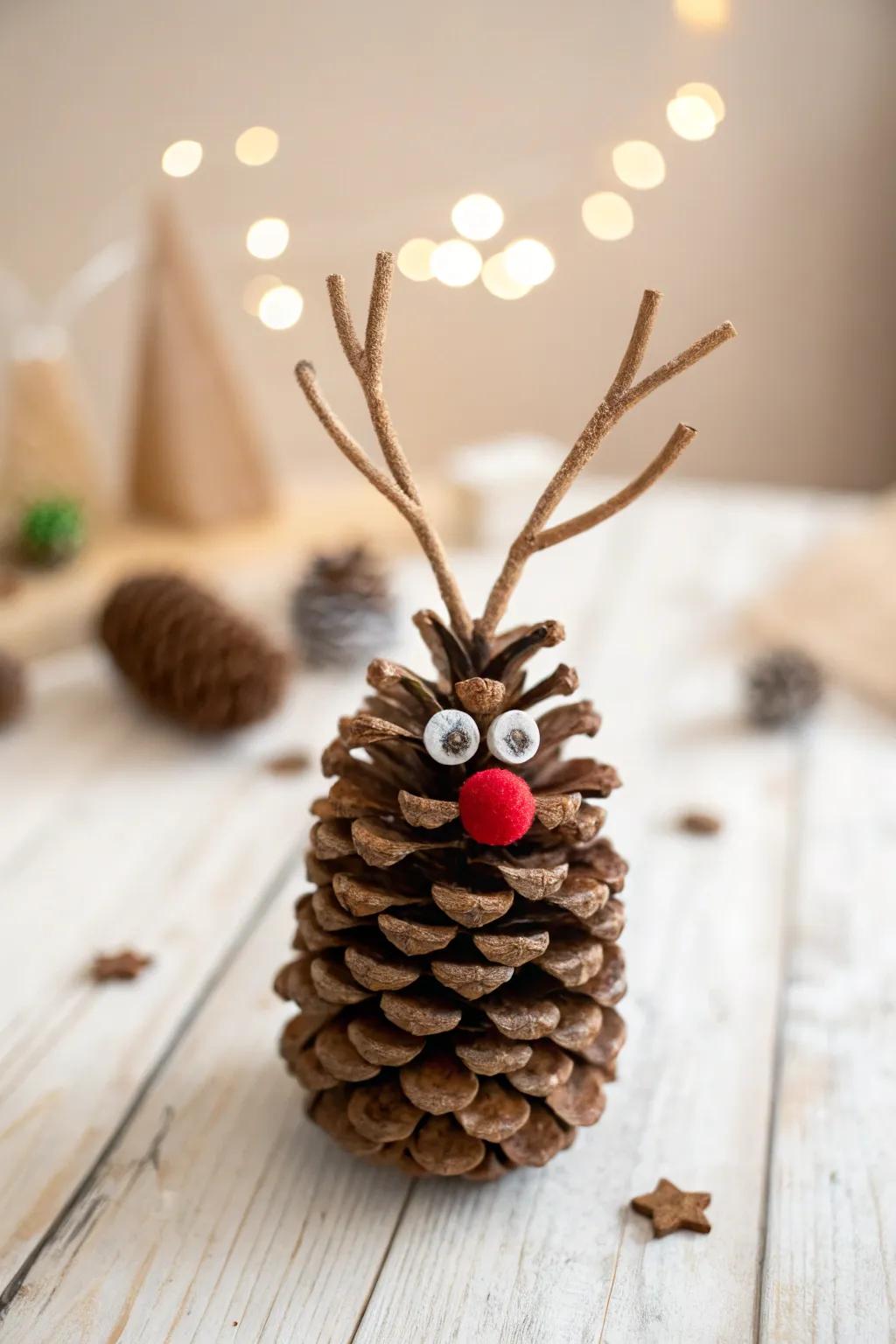 Transform nature's treasures into charming Pine Cone Christmas Critters!