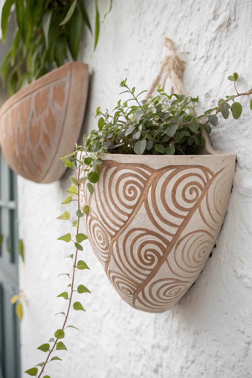 Transform your space with the enchanting elegance of abstract wall planters.