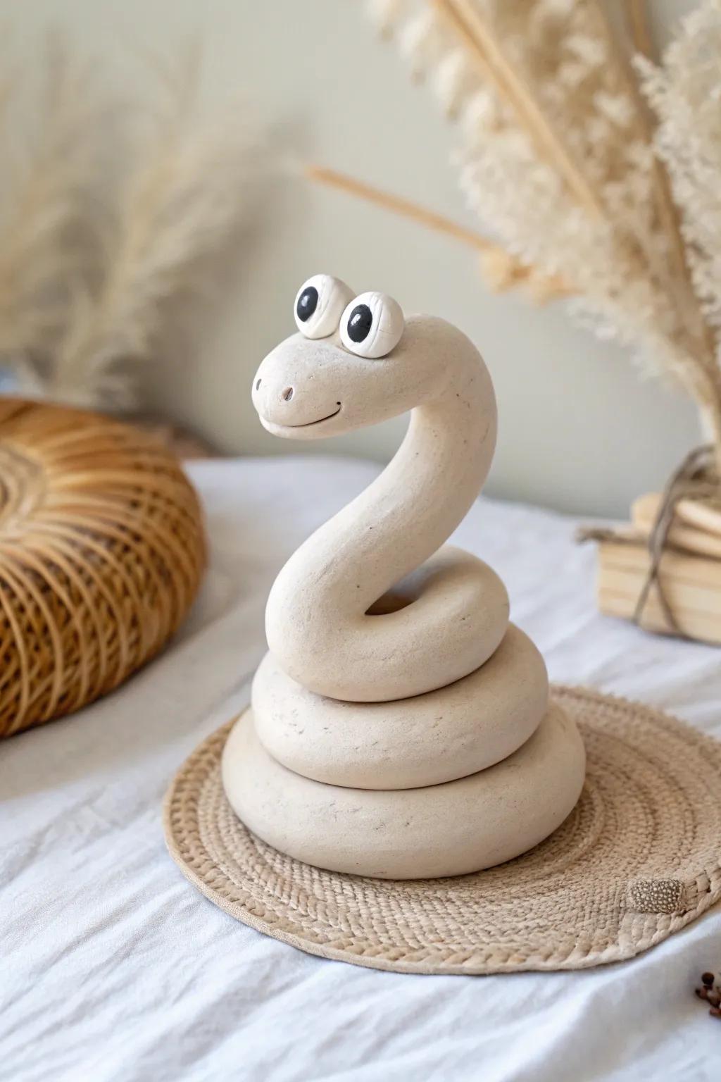 Embrace the charm of simplicity with this playful clay monster!