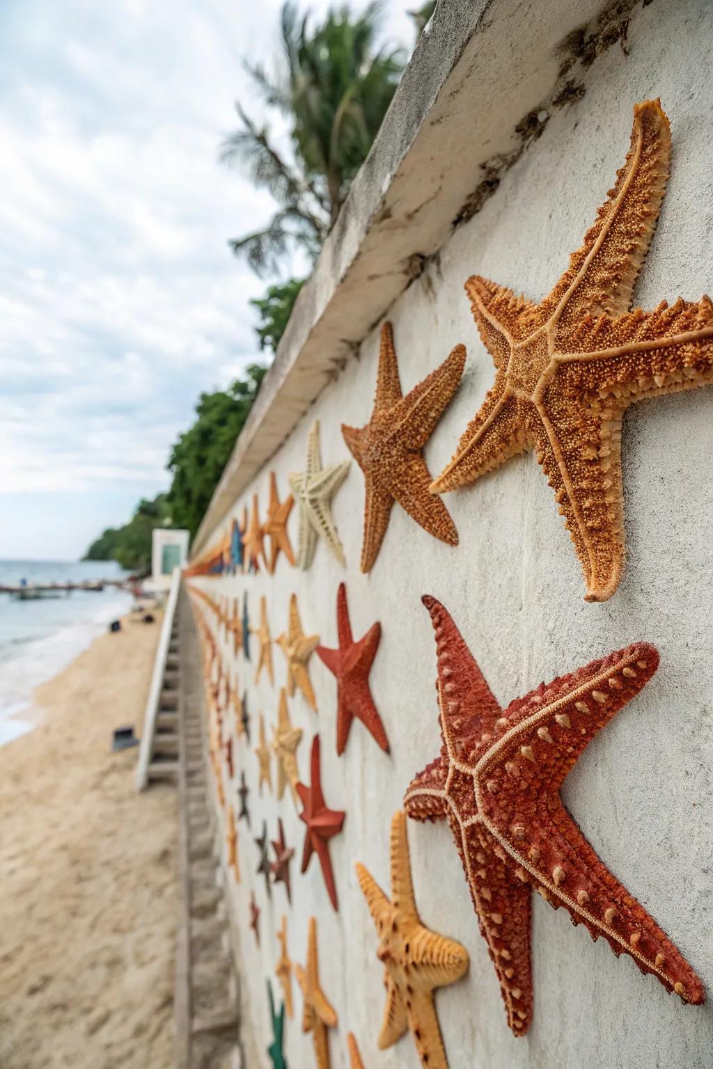 Starfish accents add whimsical flair and coastal authenticity.