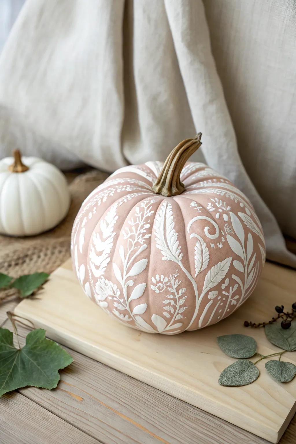 Elevate your fall decor with a touch of artistry: minimalist painted pumpkins that blend Scandinavian simplicity with boho charm.
