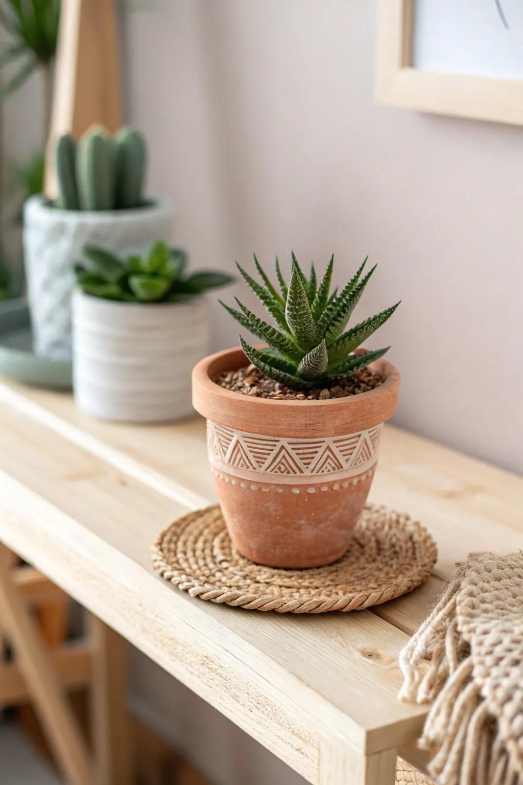 Elevate your craft show display with a touch of green simplicity.
