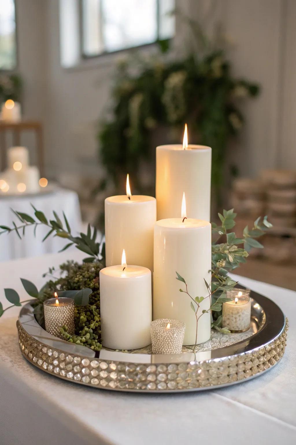 Elevate your 50th birthday celebration with a touch of elegance and simplicity. ✨ #SophisticatedCenterpiece #ScandinavianStyle #BohoChic