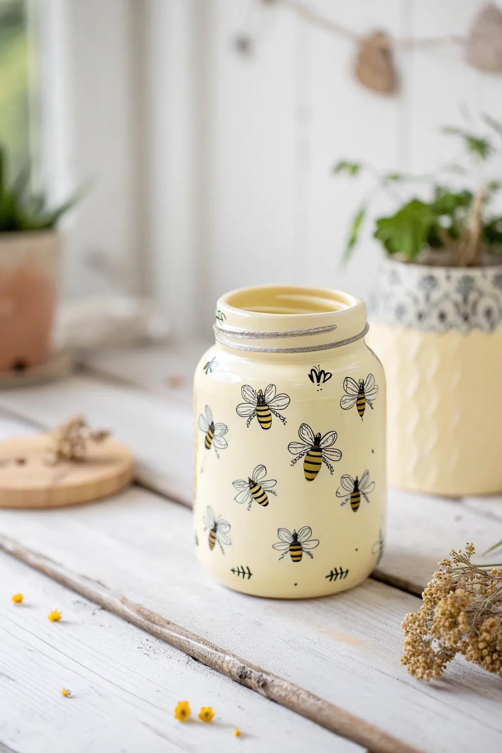 Buzz-worthy storage: Transform your kitchen with charming bee-themed jars.