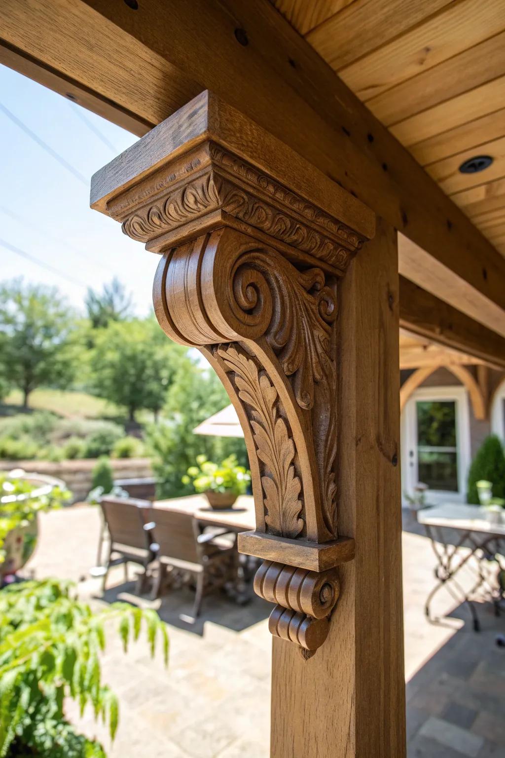 Elevate your outdoor space with handcrafted elegance: DIY corbel magic for your patio.