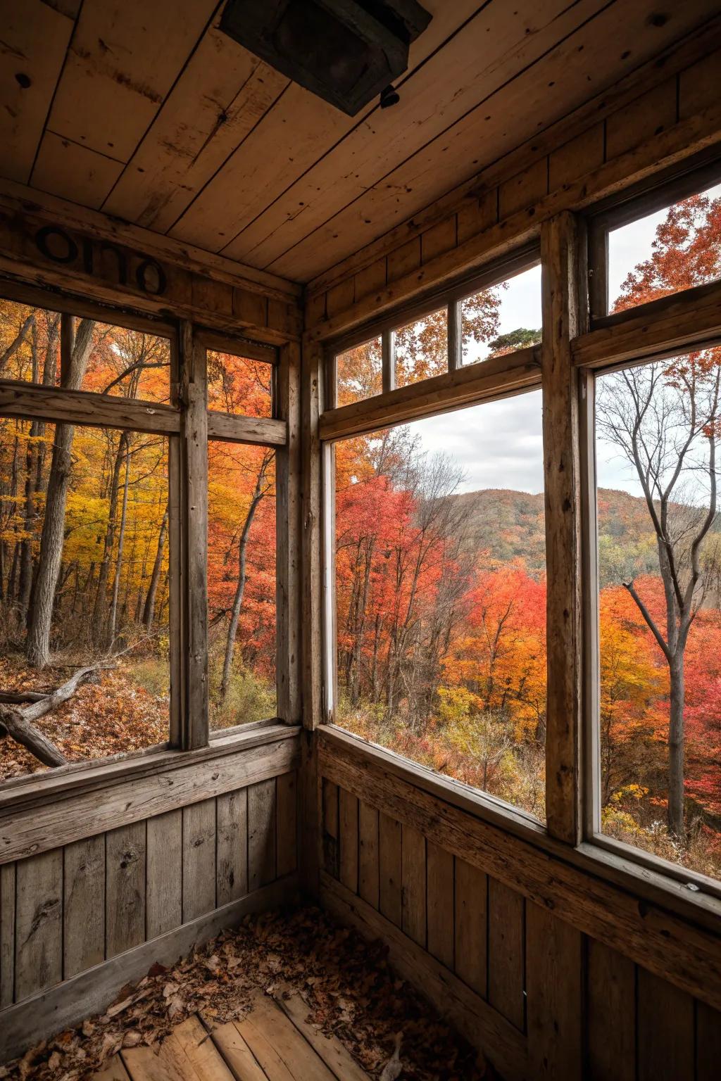 Stay cozy and connected with nature in this vintage-inspired deer blind.