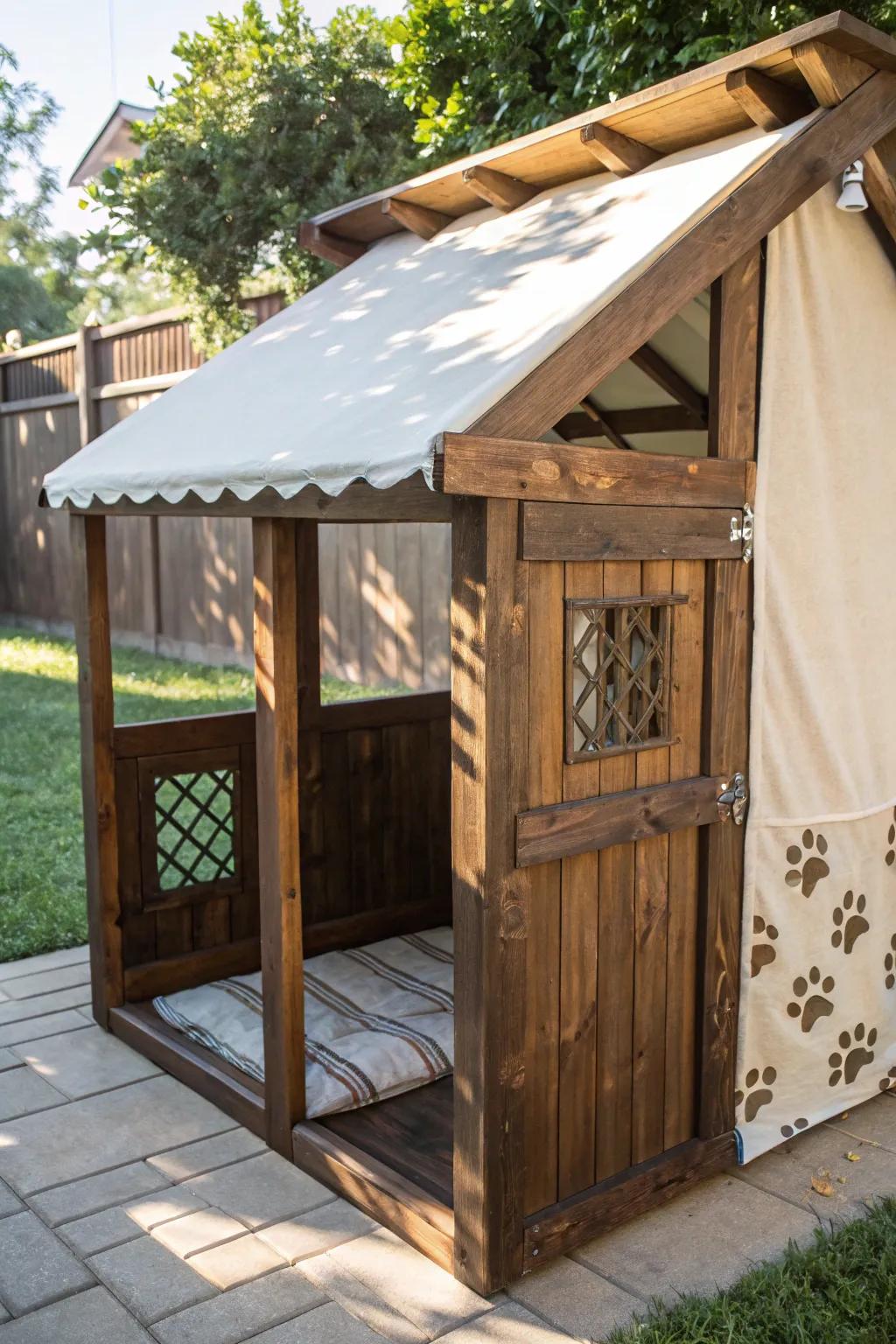 Craft the perfect oasis for your furry friend with a stylish DIY dog run shelter.
