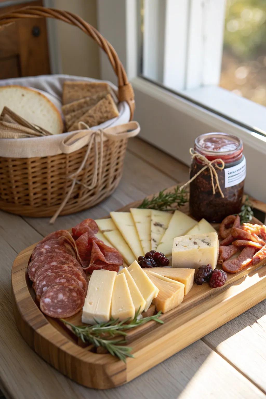 Embark on a Culinary Adventure with this Artisanal Charcuterie Gift Basket 🌿🧀