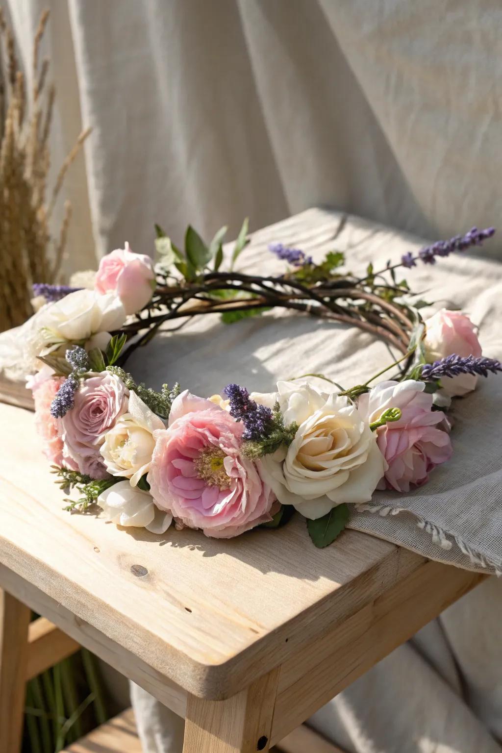Embrace everyday sunshine with a touch of boho elegance in this handcrafted flower crown.