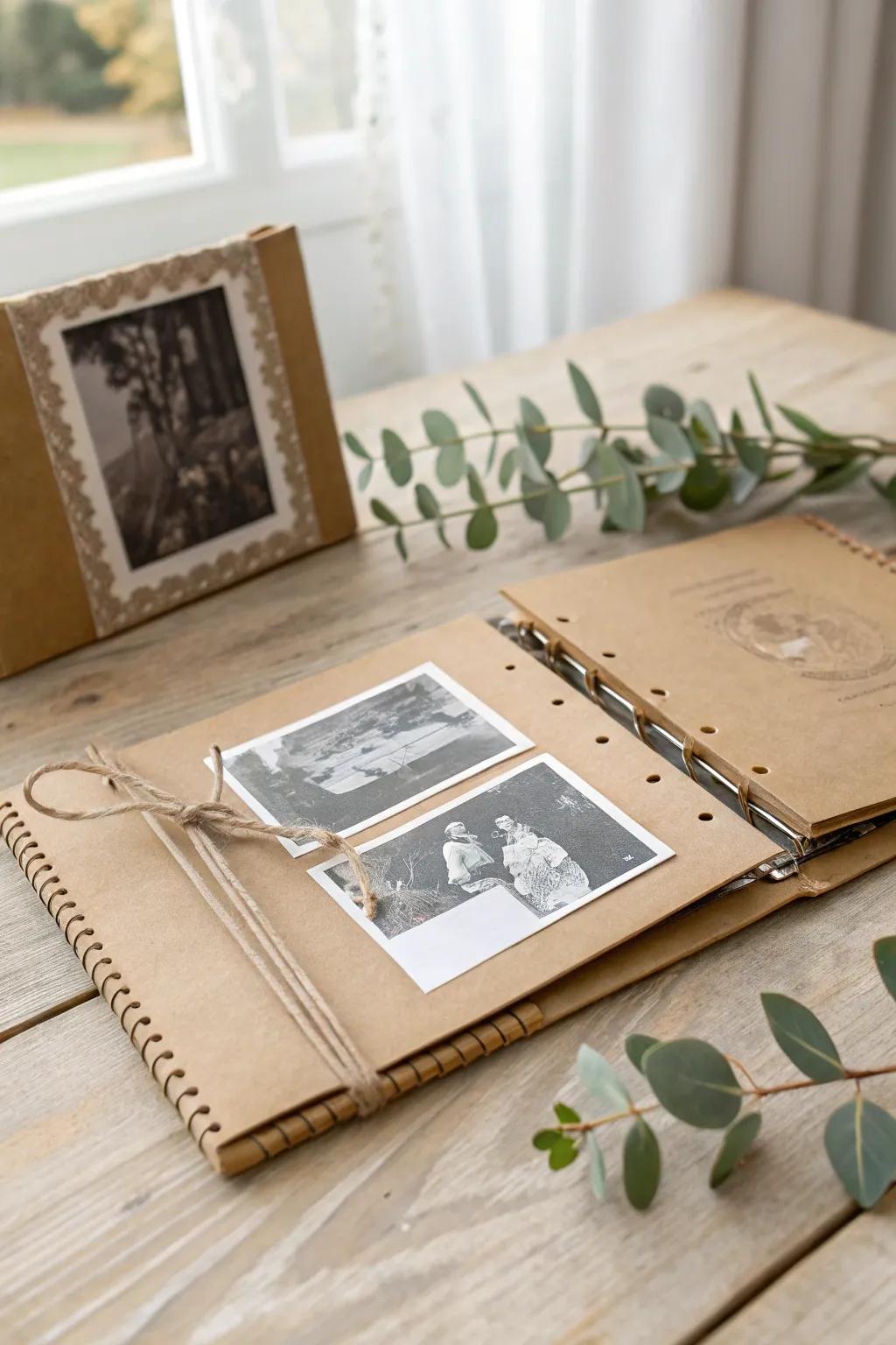 Capture memories with a touch of rustic elegance using this DIY brown paper bag photo album.