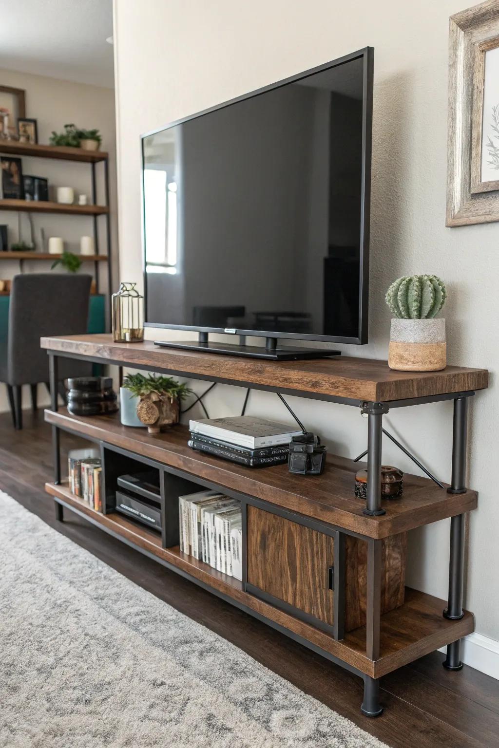 Craft your own masterpiece: A DIY TV stand that elevates your living room aesthetics.
