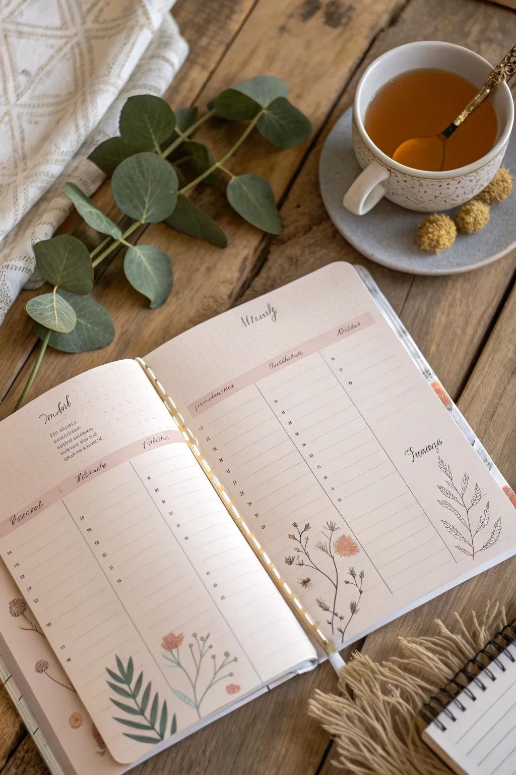 Embrace the art of planning with a touch of boho charm. #WeeklyOverviewMagic