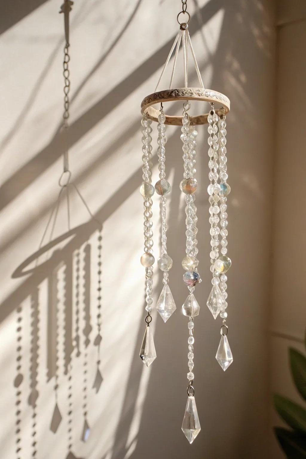 Embrace tranquility with these crystal-clear chimes, where elegance meets simplicity.