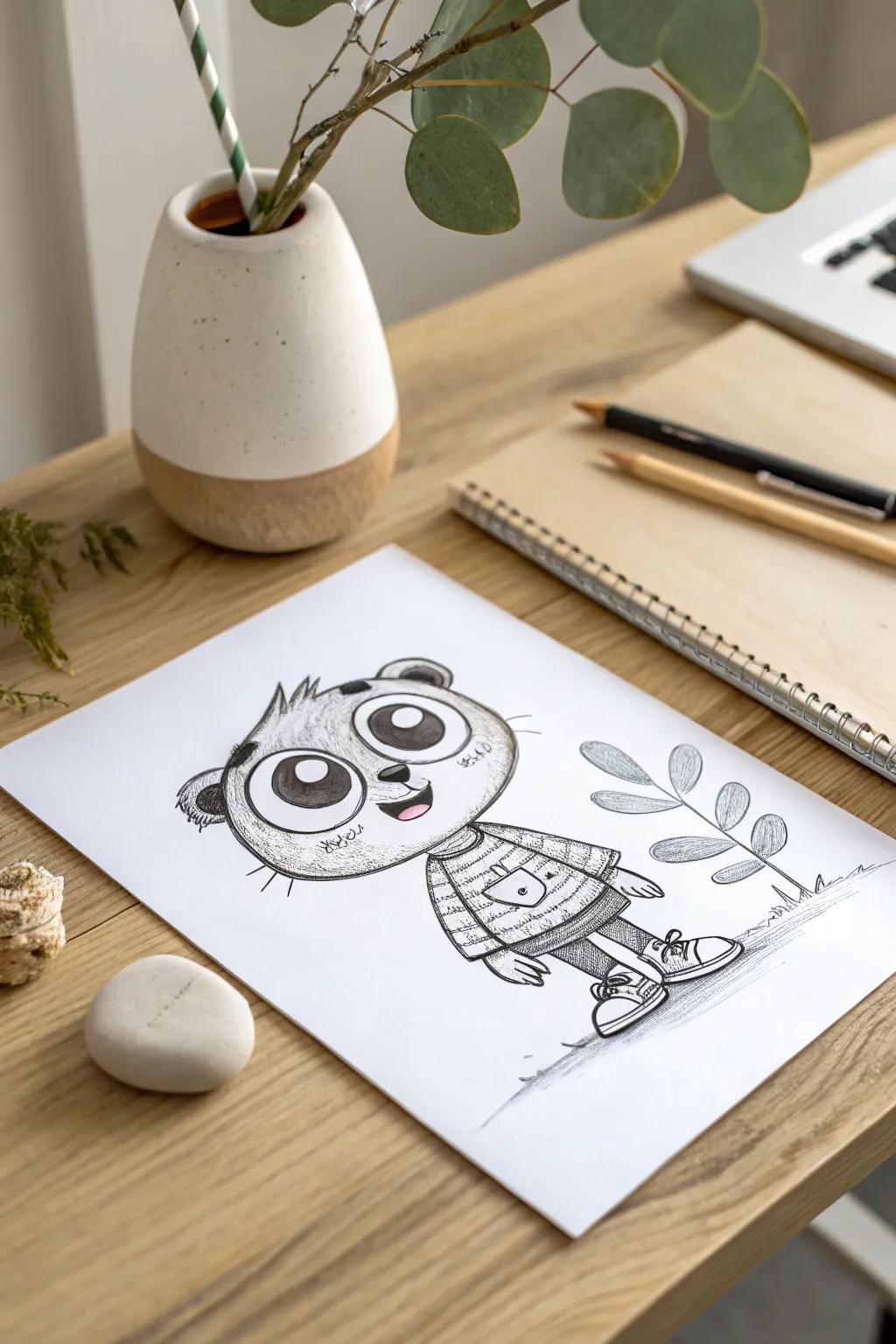 Unleash your creativity with whimsical comic characters that tell a story at first glance. #MinimalistArt #ScandiBoho