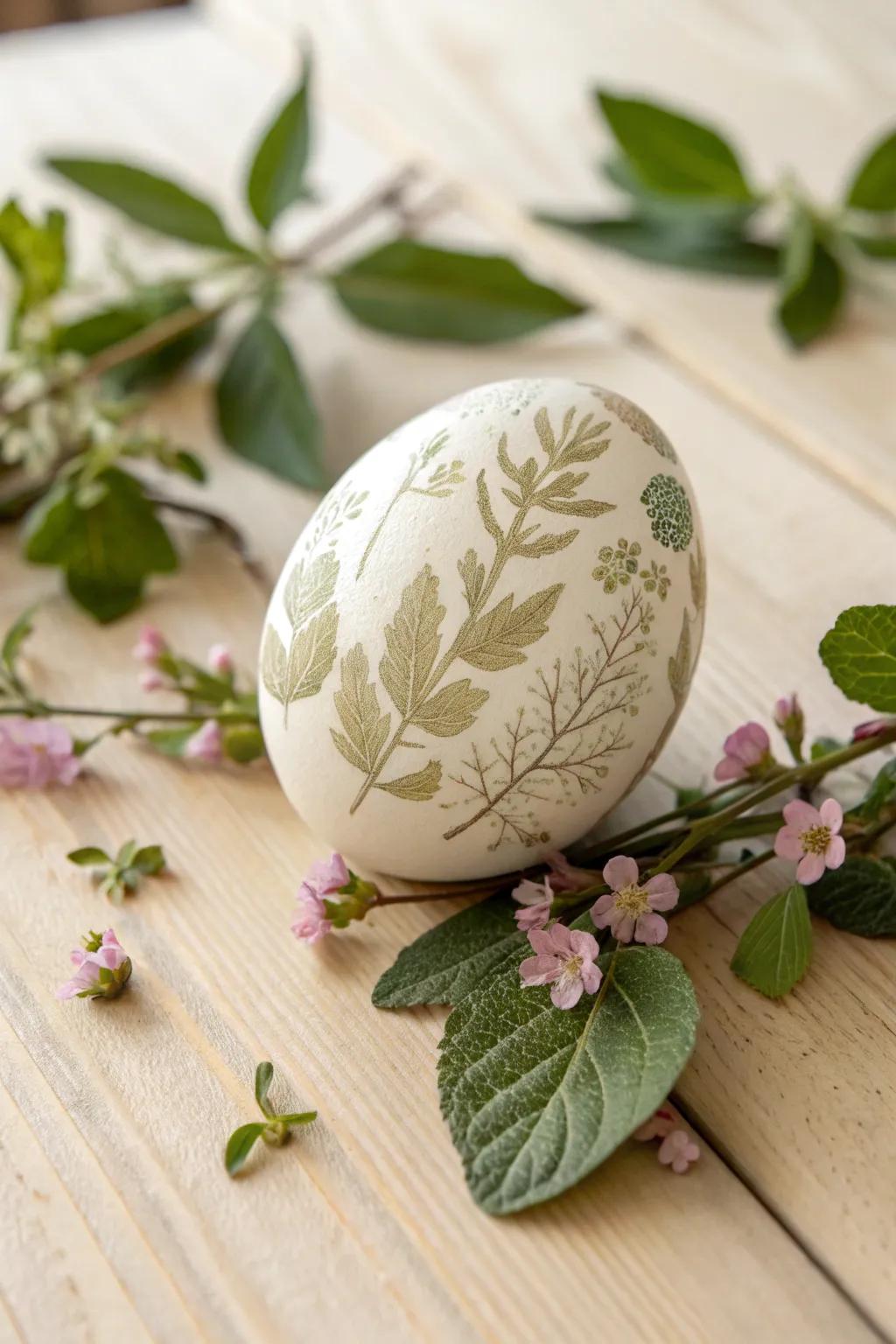 Discover the enchanting art of nature-printed dyed eggs – a perfect blend of simplicity and elegance.