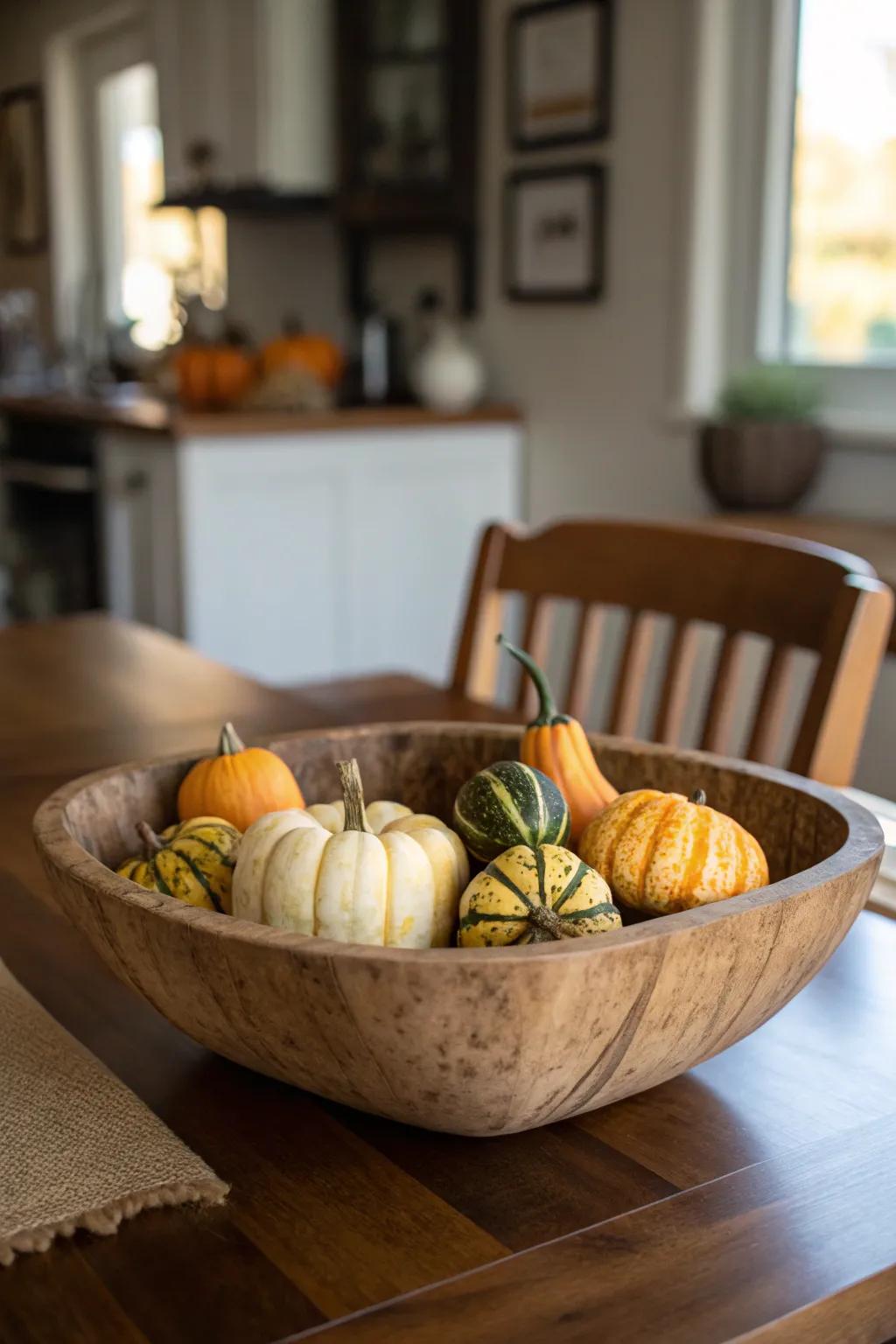 Celebrate the harvest with colorful gourds