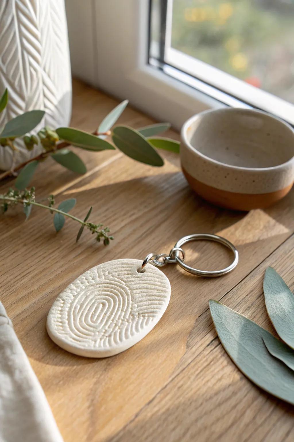 Capture Dad's heart with a fingerprint art keychain – a perfect blend of simplicity and sentiment from little hands.