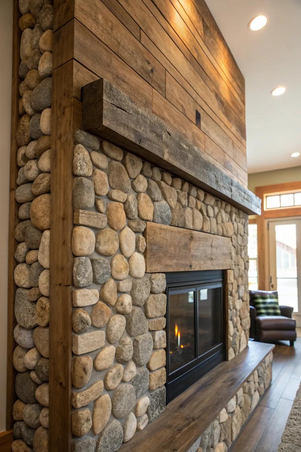 Texture adds depth and interest to any fireplace wall.