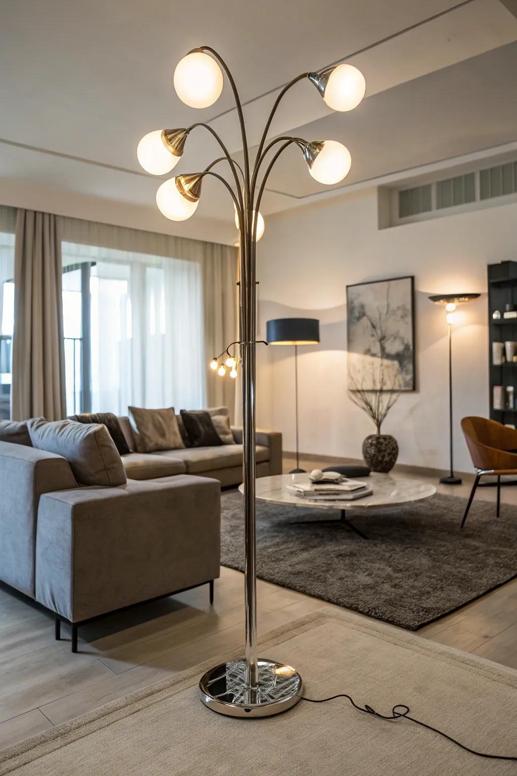 Adjust your lighting to match your mood with a transformative floor lamp.