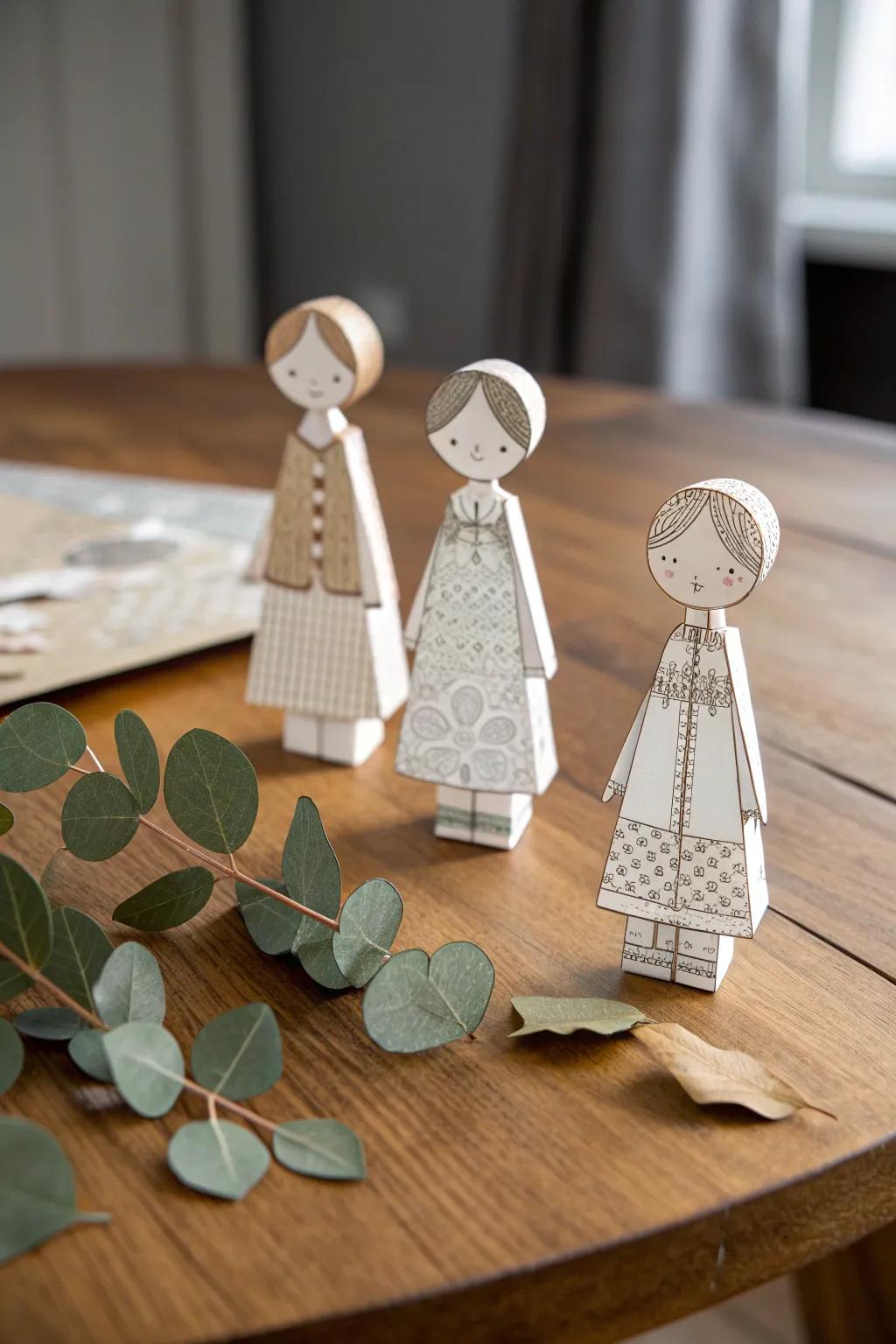 Rediscover the joy of childhood with whimsical paper dolls that embody minimalist charm and boho elegance.