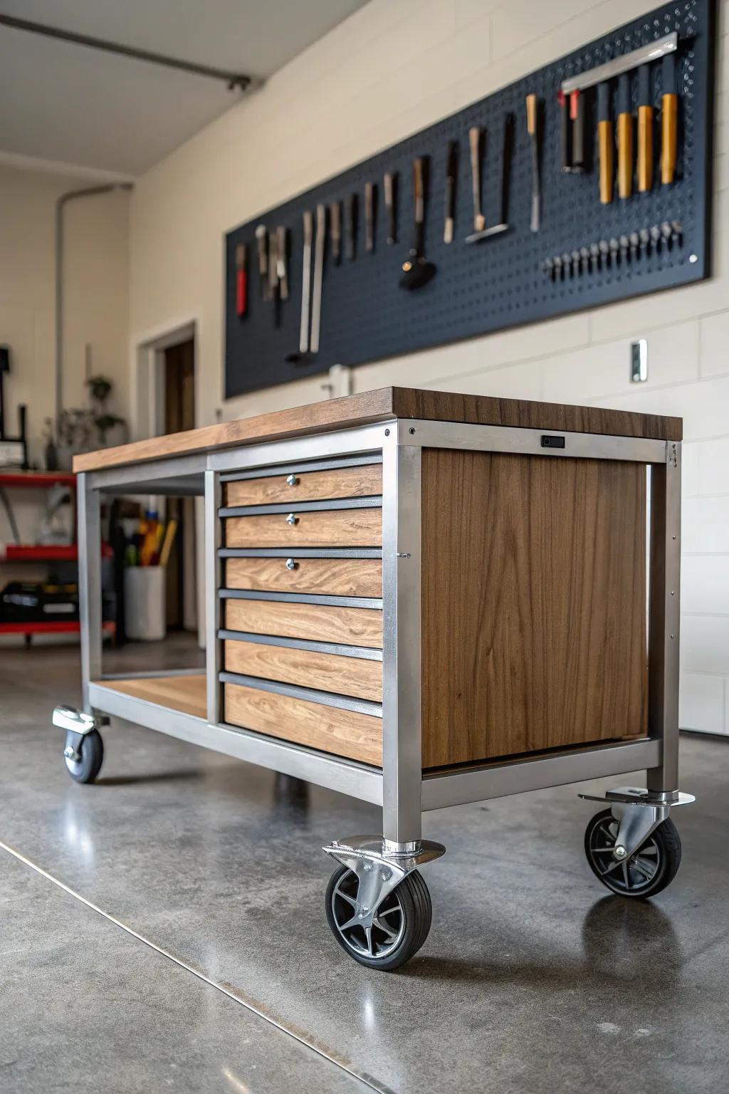 Transform your workspace with the ultimate mobile workbench - where style meets functionality.