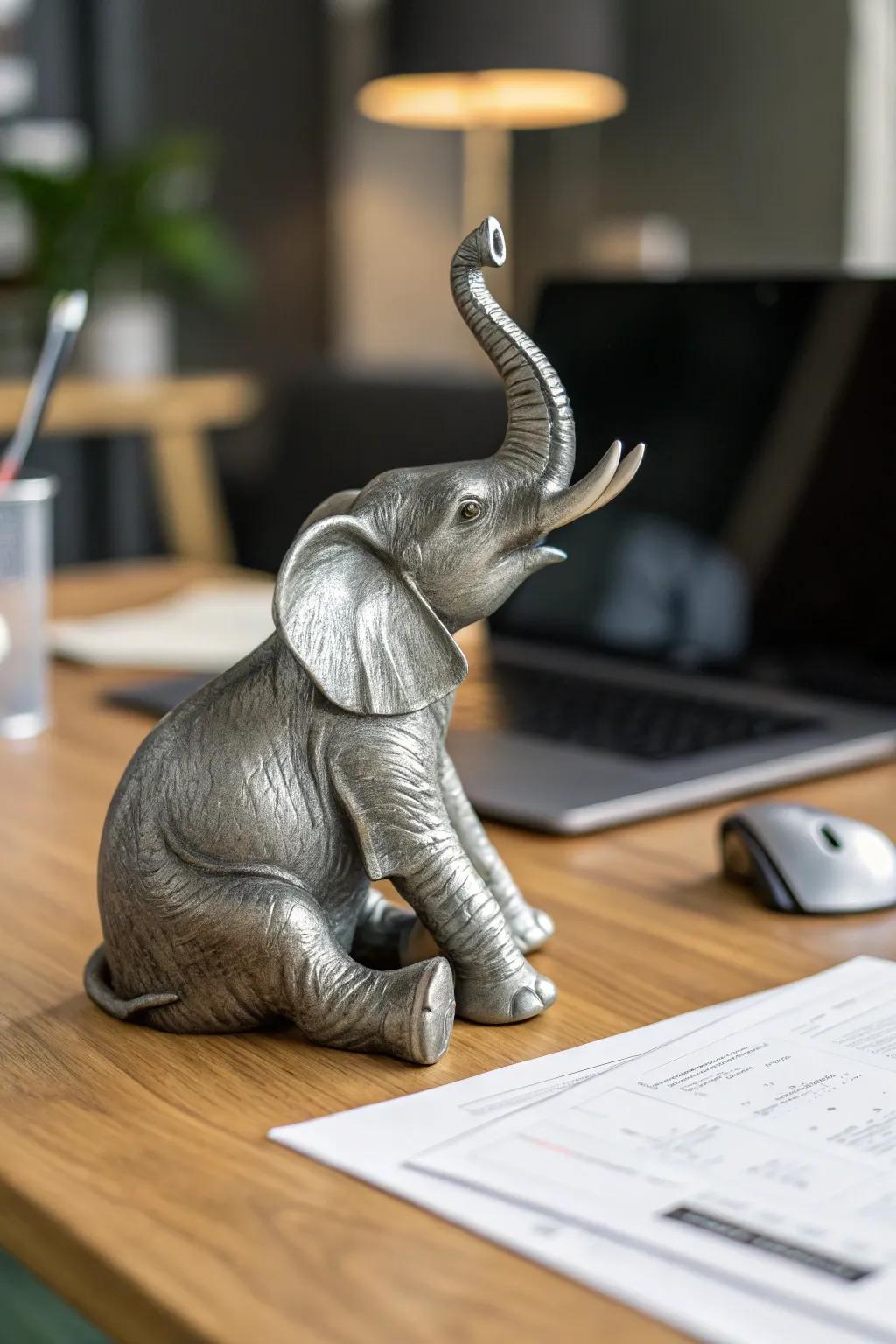 Adding a touch of whimsy to your workspace with this charming 3D printed elephant.